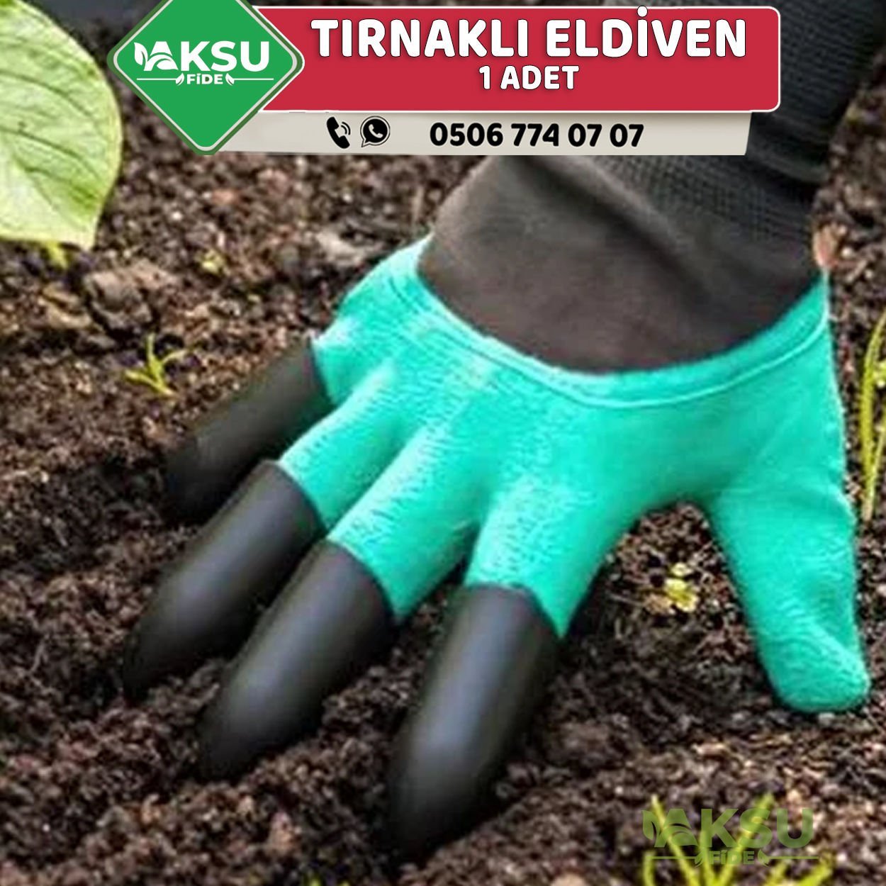 Sert Plastik Tırnaklı Fide Dikme Eldiveni